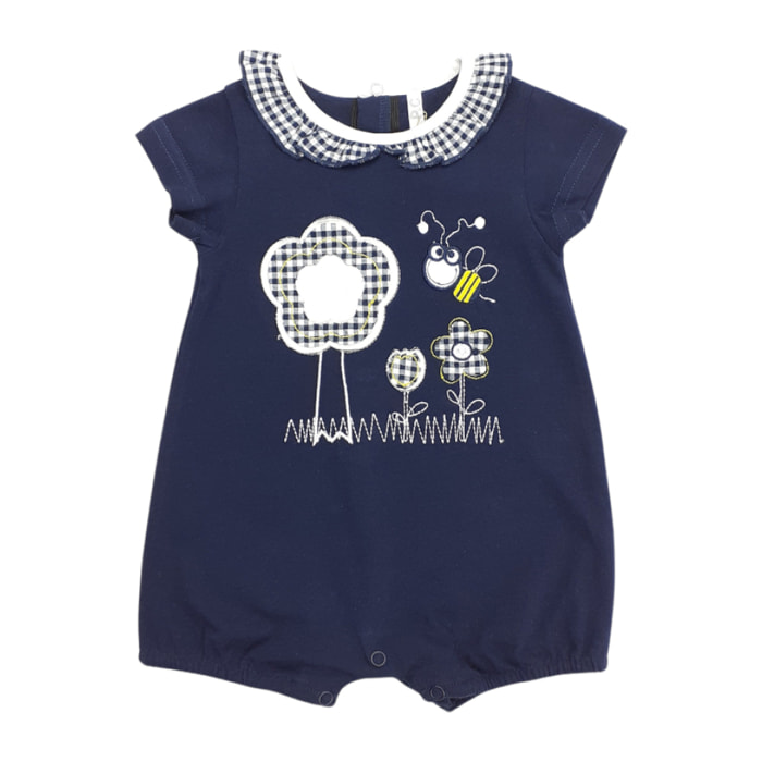 PAGLIACCETTO JERSEY BLU DETTAGLI VICHY BLU APINA