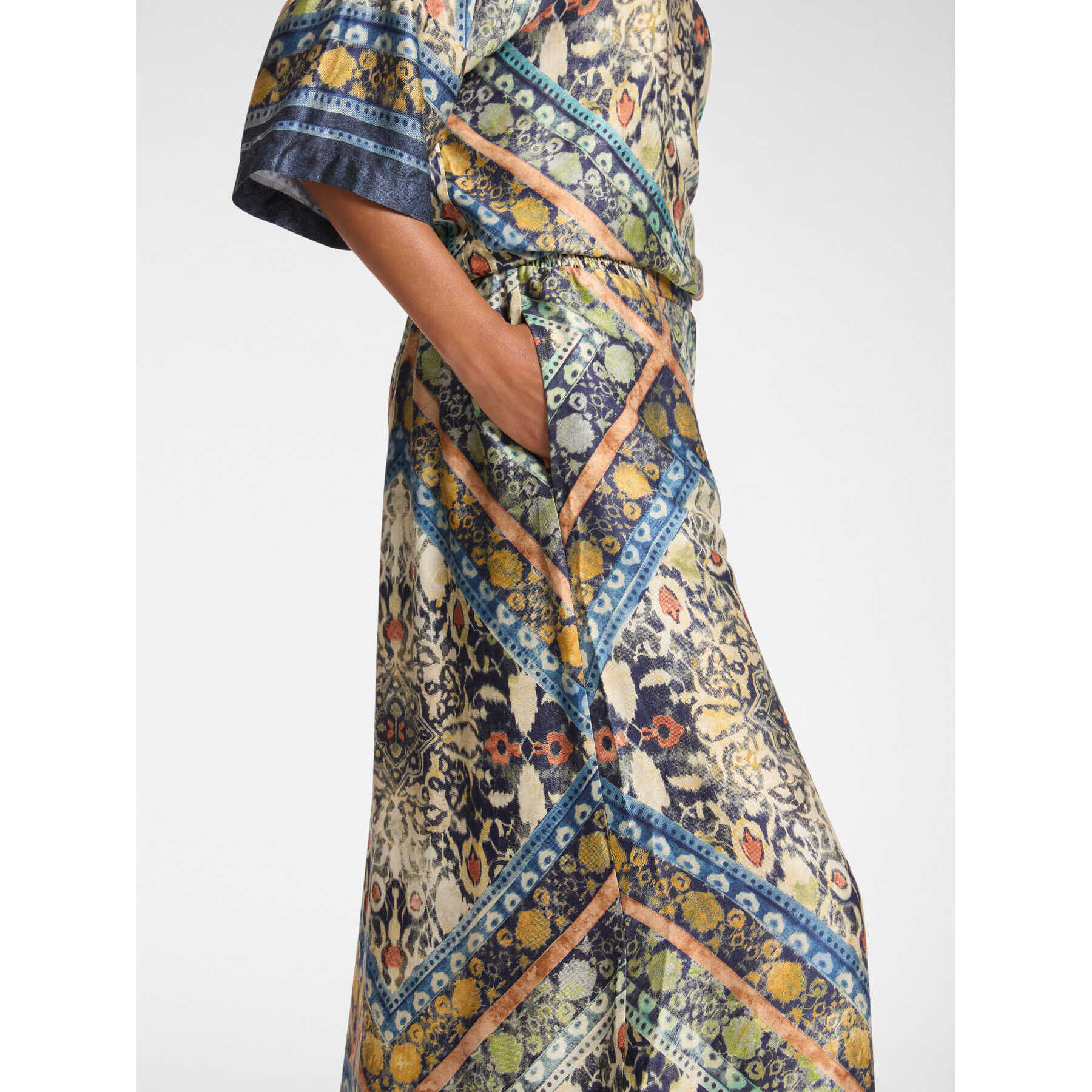 Elena Mirò - Pantaloni cropped stampati - Blu