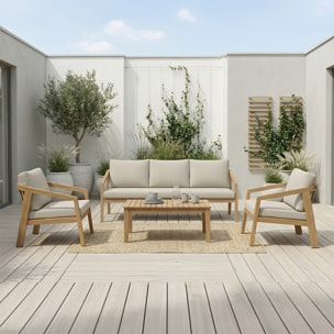 Salon de jardin 5 places en acacia VINH