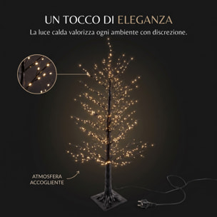 Albero luminoso decorativo con rami LED bianco caldo - Nero