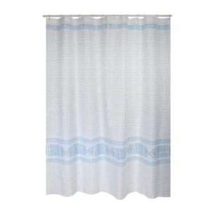 MSV Rideau de douche Polyester TORALLA 180x200cm QUALITE PREMIUM Bleu - Anneaux inclus