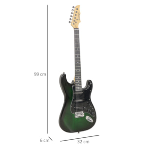 Kit Guitarra Eléctrica de Iniciación, Guitarra Eléctrica con Amplificador de 15W, Afinador Digital, Cuerdas, Correa, 3 Púas y Funda de Transporte, para Adultos, Adolescentes, Negro