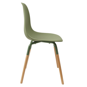 Chaise Scandinave Phenix Vert - Lot de 4