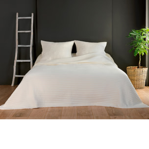 Couvre lit et taie matelassés - Ecru