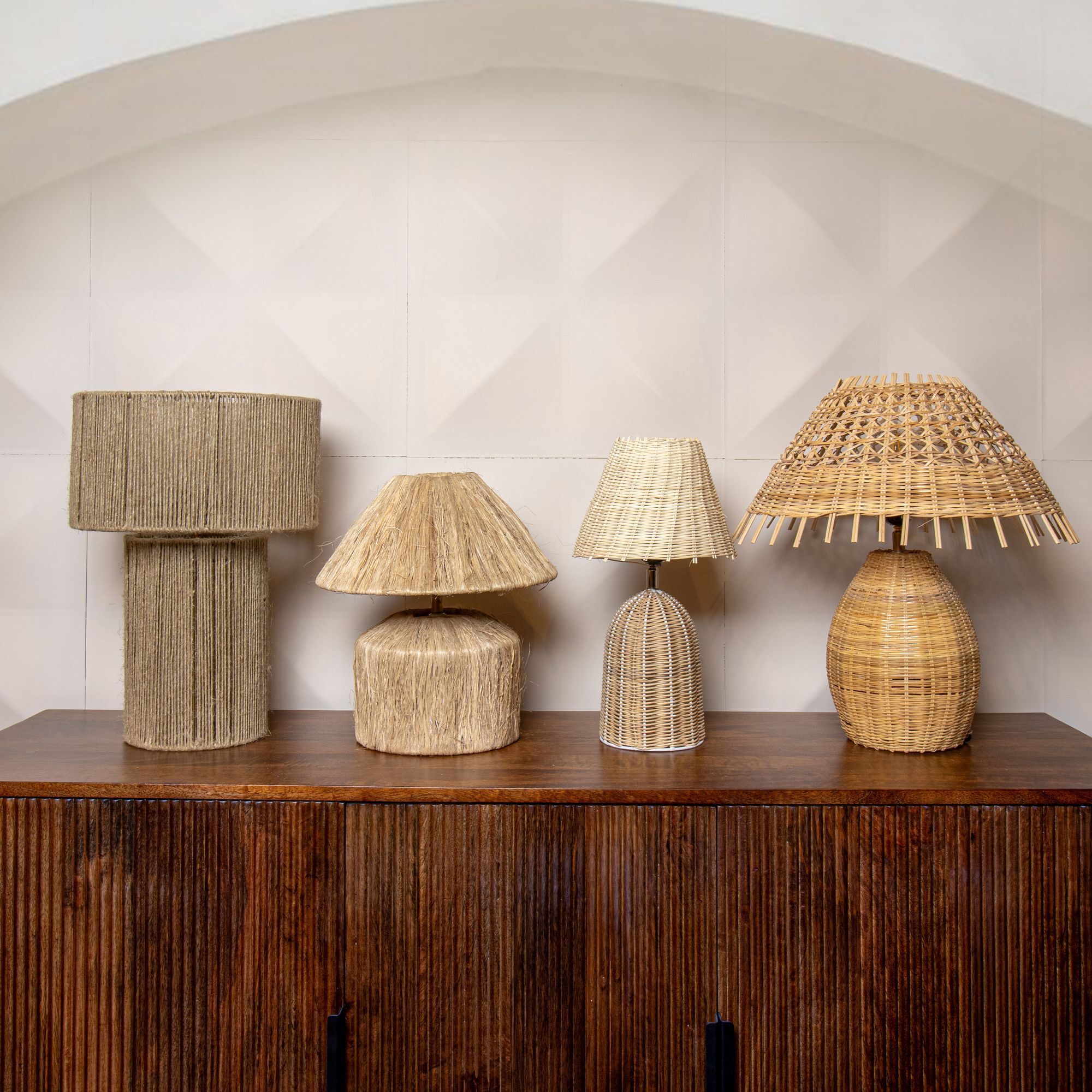 Lampe à poser en fibres naturelles h32cm KAYA