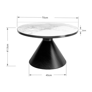 Table basse Cono Travertino 70cm chêne Kare Design