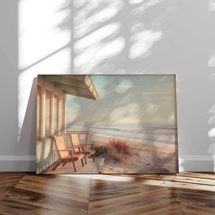 Tableau mer et plage Cabanon à Malibu Tableau alu Dibond