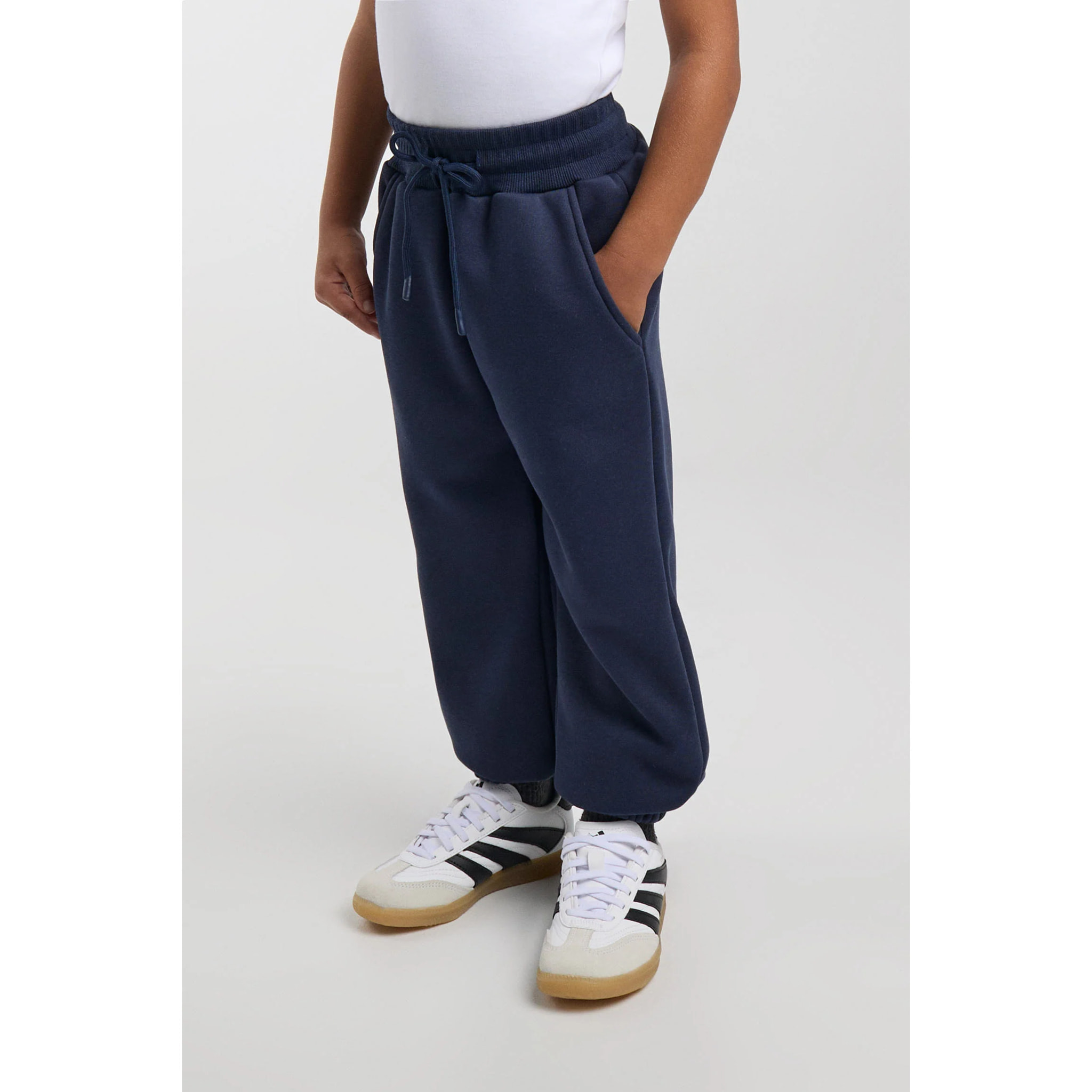 Chándal deportivo de niño afelpado sudadera y jogger ancho marino