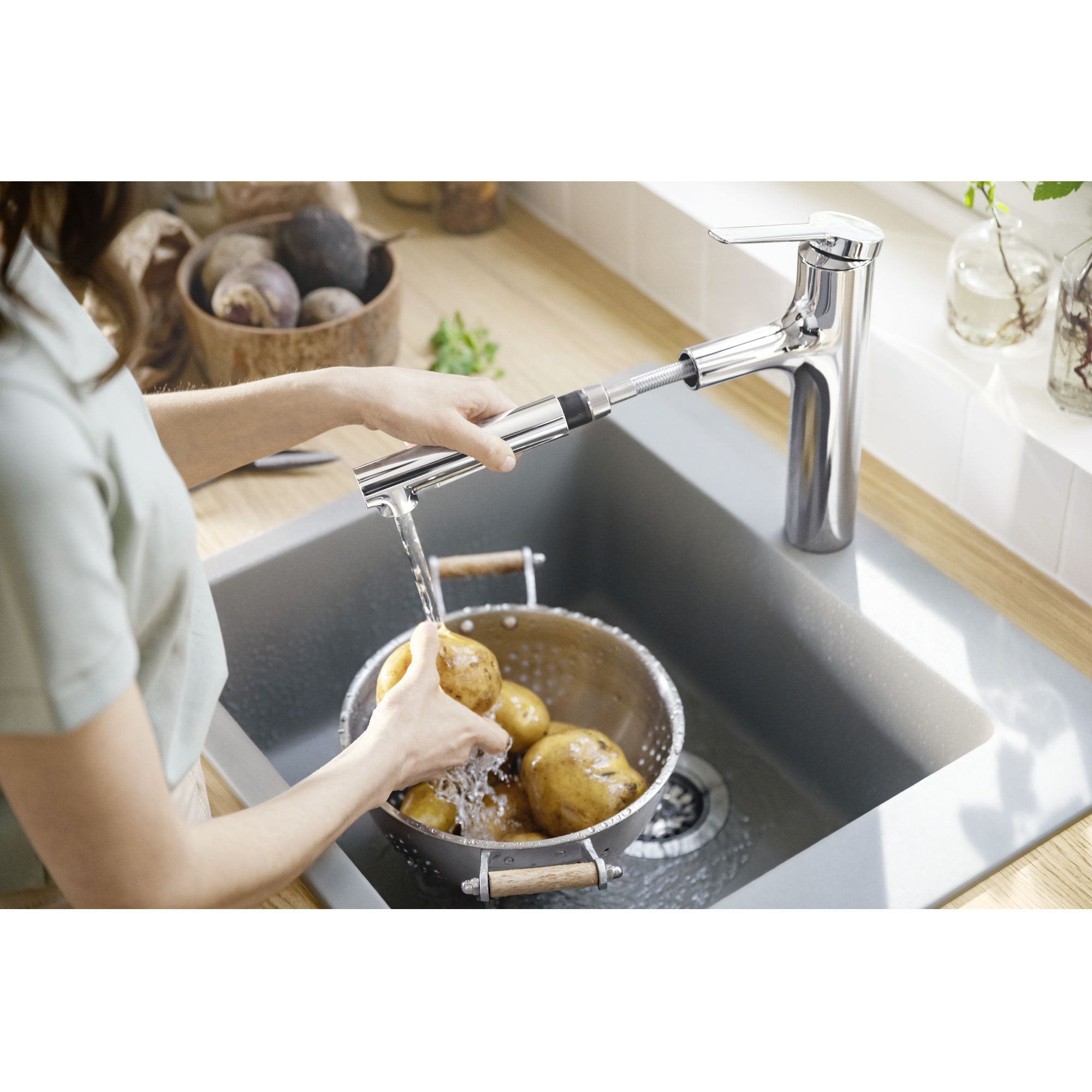 Zesis M33 Mitigeur de cuisine 160 avec douchette extractible 2 jets chromé