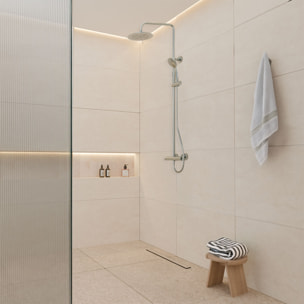 Colonne de douche Mécanique finition Chrome 133x26x52 cm - MOLLY CHROME