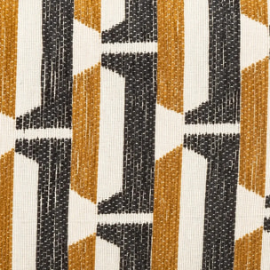 Tabouret d'appoint Chiara noir jaune moutarde et blanc