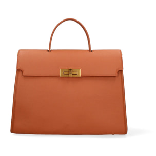 Borsa a mano da donna Made in Italy - Modello Zaffiro Lux - 100% pelle - 35.0 x 27.0 x 13.0 cm