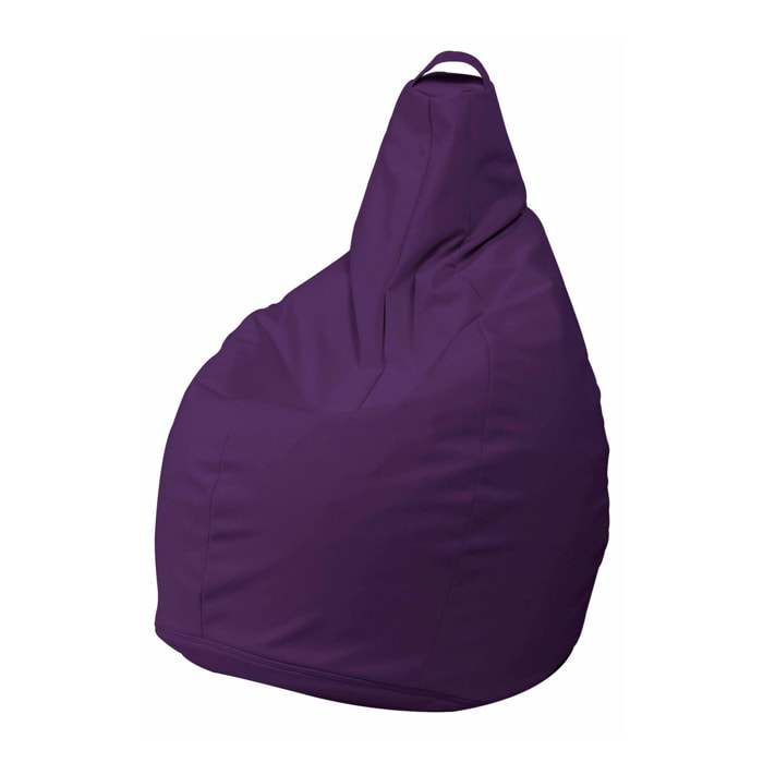 Pouf Boves, Poltrona multiuso, Poltroncina sacco, Pouf poggiapiedi, Made in Italy, 90x90 h120 cm, Viola
