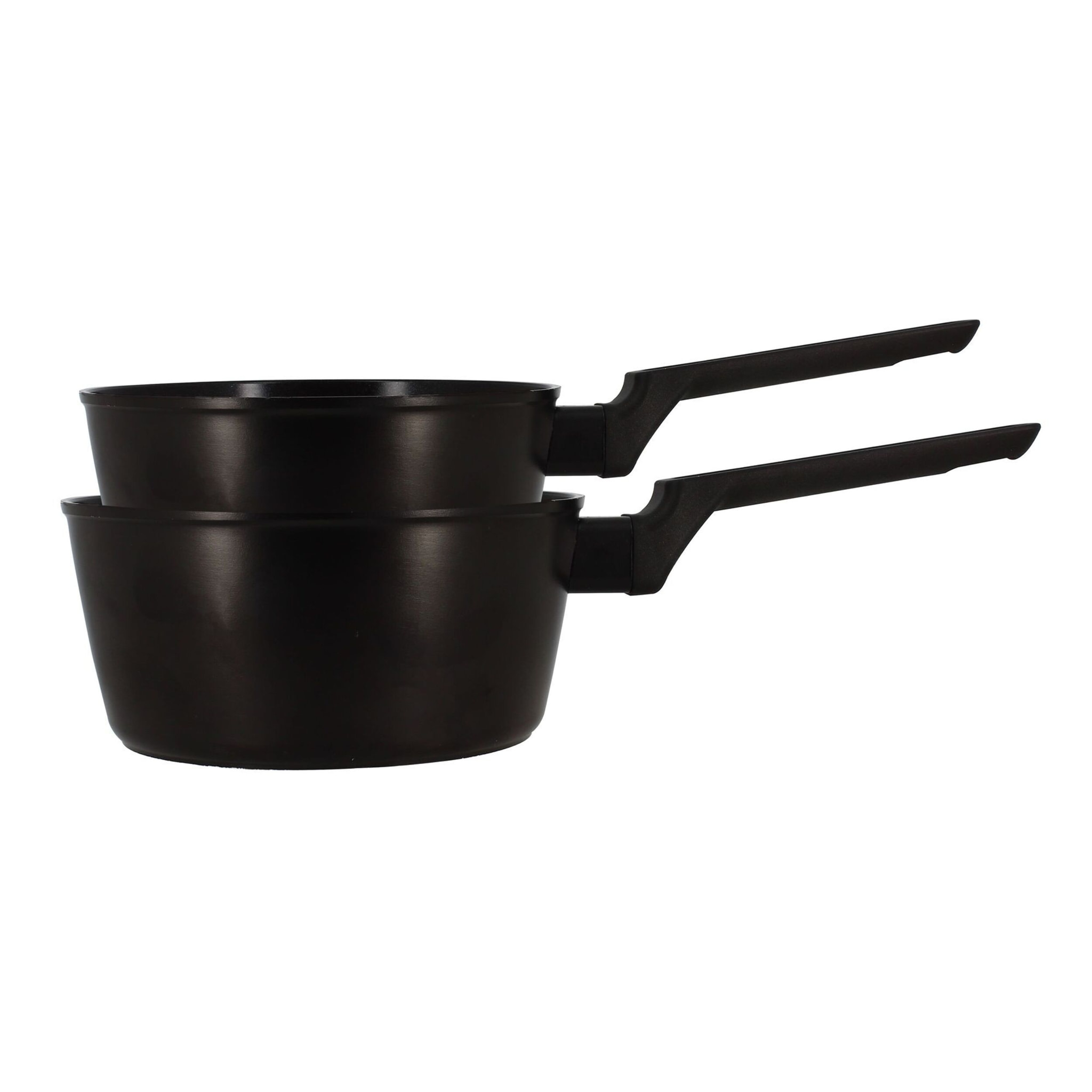 Lot de 2 casseroles en aluminium noir - tous feux