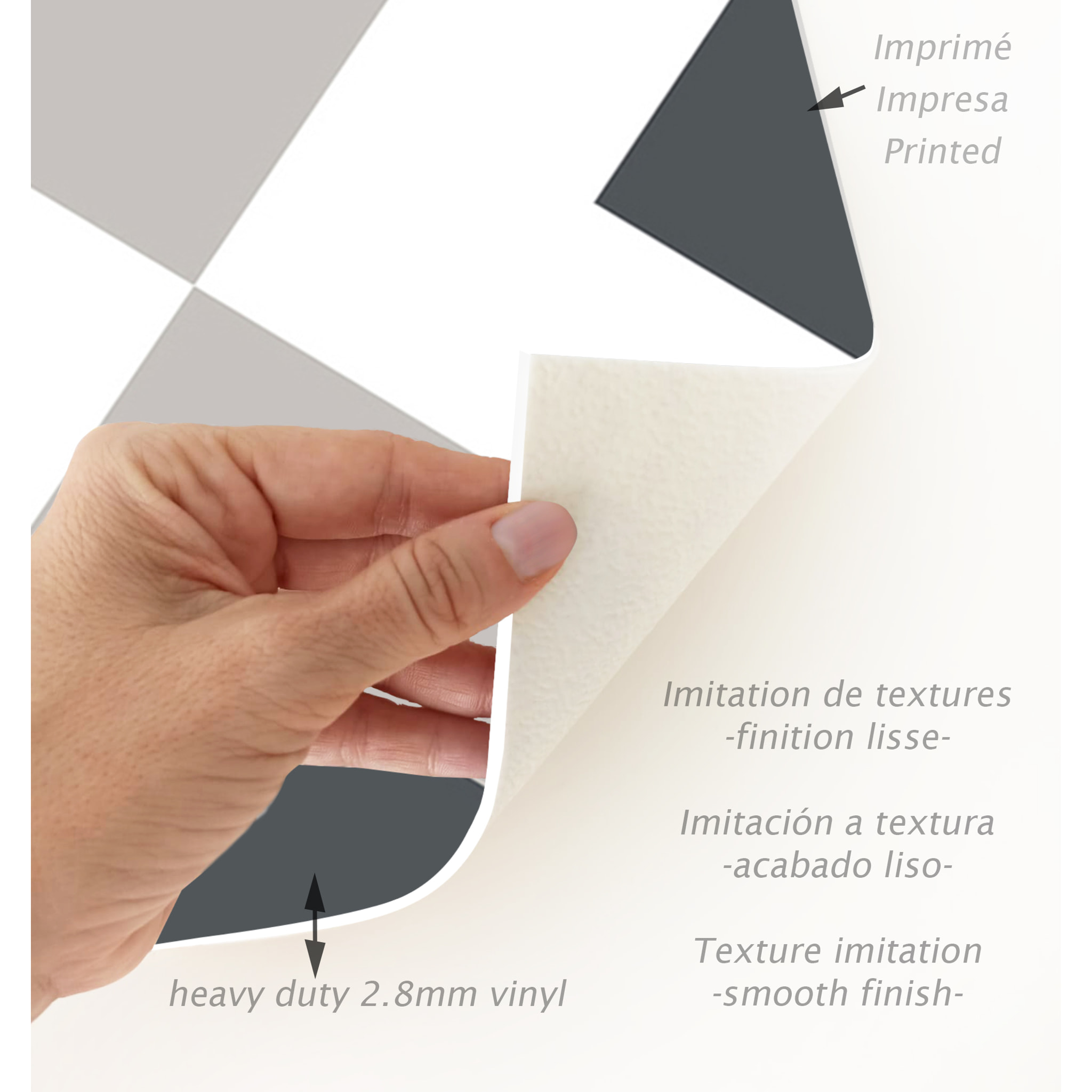 Alfombra de vinilo Pascal 66x100 cm - PVC antideslizante, vinilica para cocina o salón, lavable, estilo geométrico