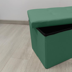 Pouf Contenitore, Puffo per Sedersi, Pouf Poggiapiedi, in Tessuto, Quadrato, 76X34X34 cm, Imbottito, Versatile, Facile da Pulire.