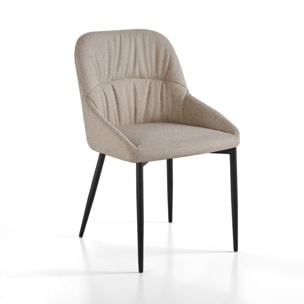 Lot de 4 chaises de salle à manger Tomasucci ALICE, en tissu, beige, 57 × 50 × 85 cm
