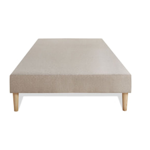 Ensemble Matelas Le Tendre - 28cm - Ressorts ensachés et mémoire de forme - Enveloppant - Sommier Tapissier Beige