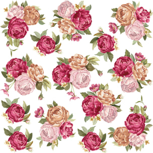 Stickers muraux | Sticker Mural Autocollant - FLEURS BOUQUETS DE ROSES - adhésifs fond transparent