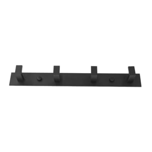Appendiabiti da parete minimal a 4 ganci nero