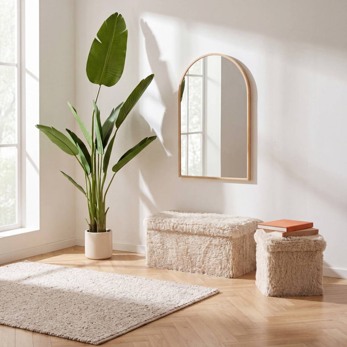 Pouf Duvia rectangulaire pliable 38x76cm beige