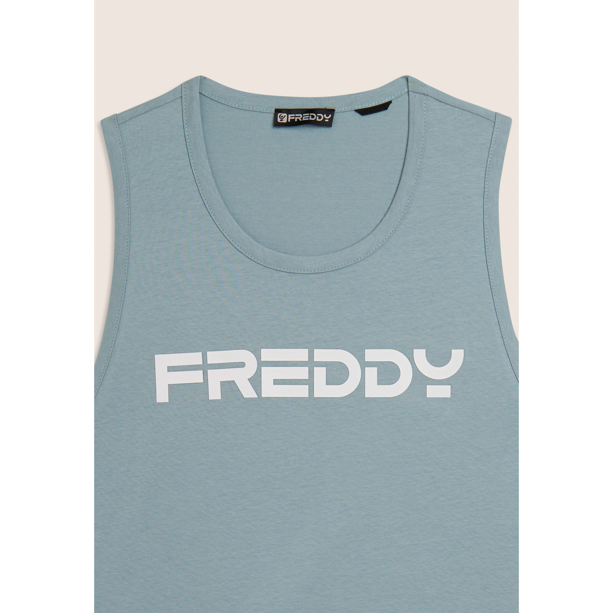 Canotta in cotone con retro vogatore e logo FREDDY