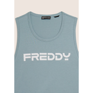 Canotta in cotone con retro vogatore e logo FREDDY