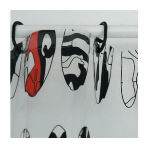 Rideau de douche Polyester GRAPHIC DESIGN 180x180cm Multicolor - Anneaux inclus MSV
