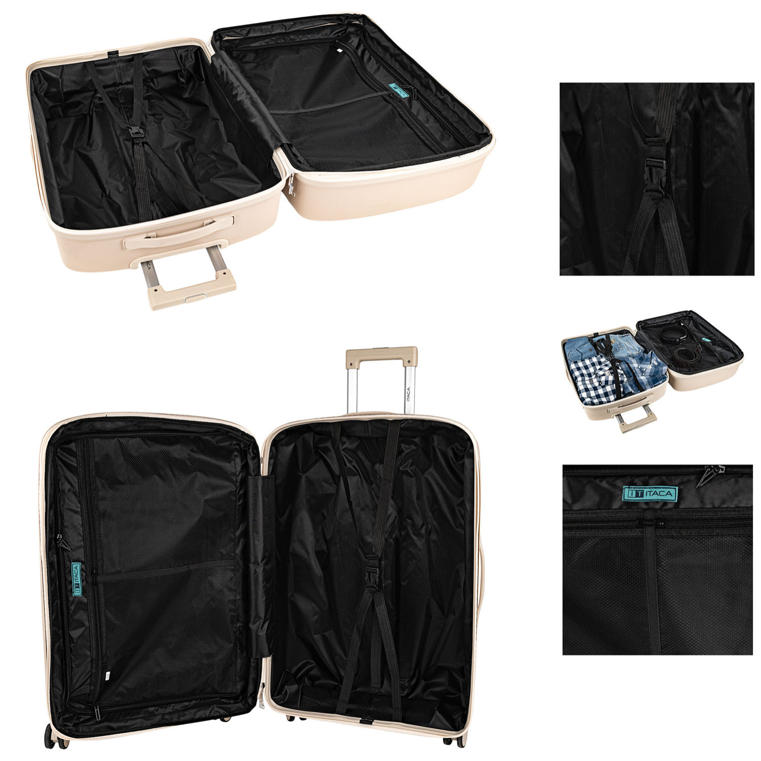 Juego De Maletas Rígidas Pp Itaca Moscu Taupe