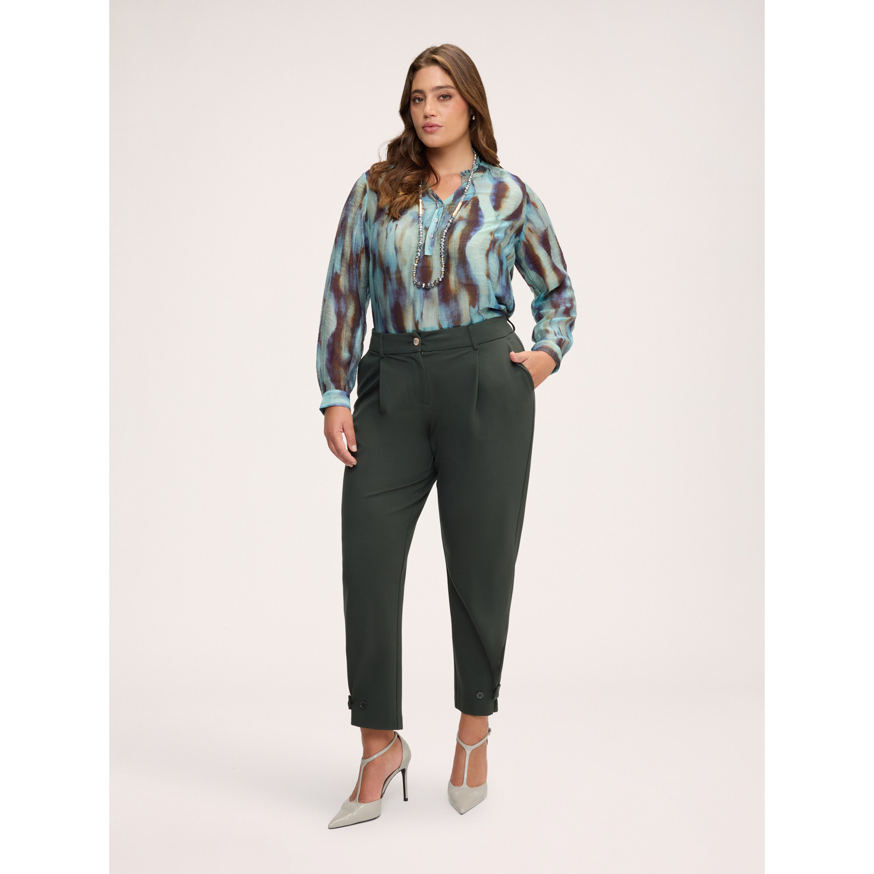 Fiorella Rubino - Pantaloni Carrot in Punto Milano - Verde