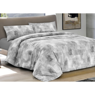 Copripiumino 100% Cotone Disegno Nebula Grigio