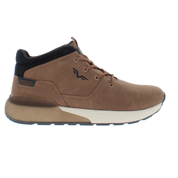 Armata di Mare Scarpe Uomo Sneakers Mid Stringate con Soletta Rimovibile in Memory Foam AMU W24N622 Cognac