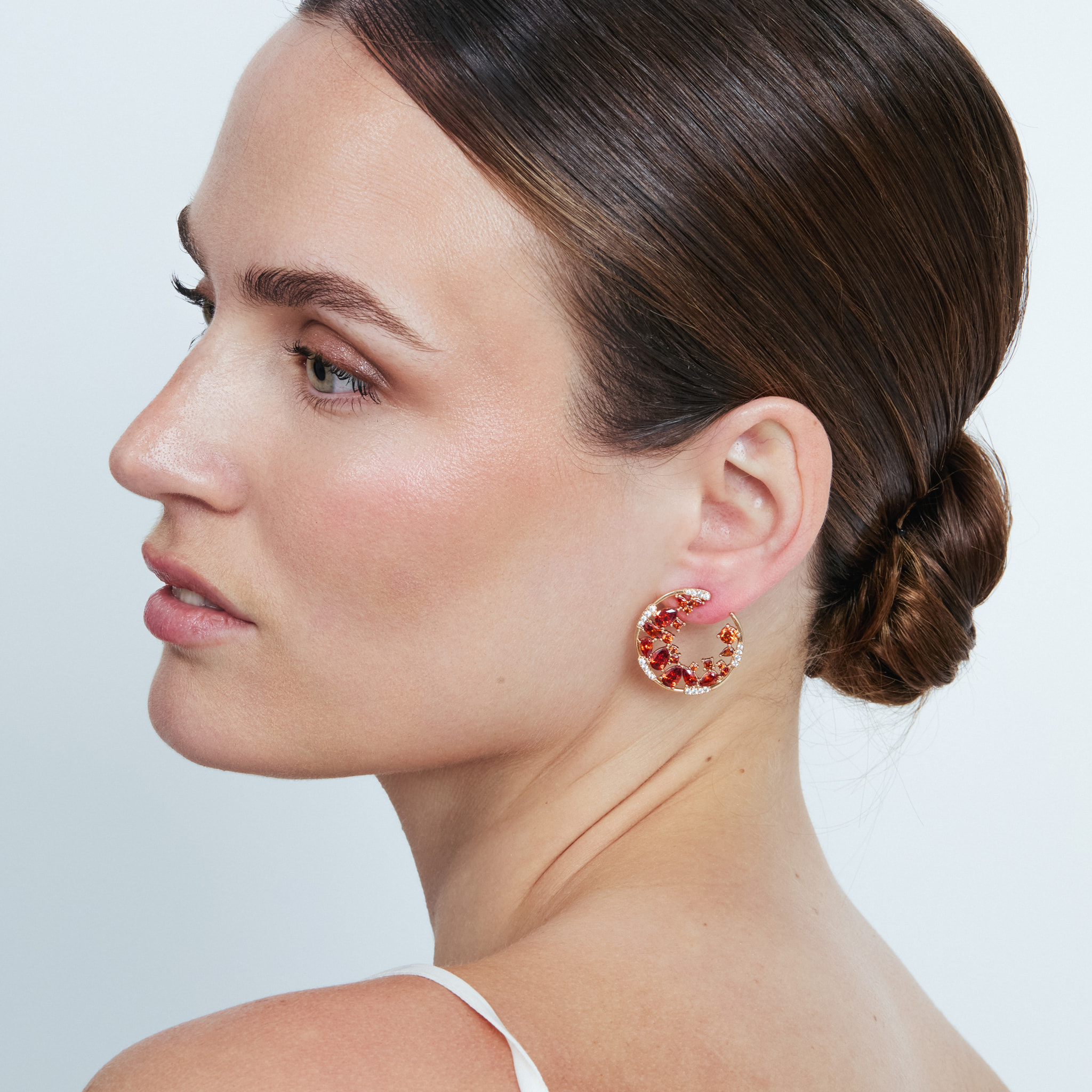 Pendientes Sabach acabado oro rosa 18k
