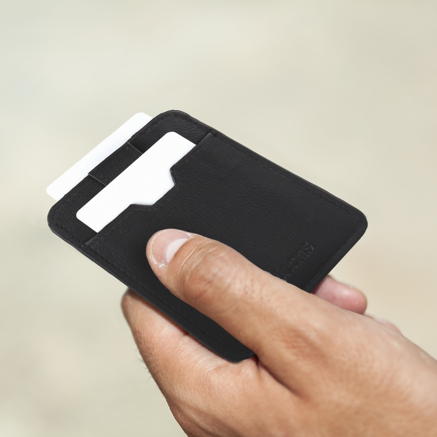 Tarjetero Piel Hombre Lois Wilson Negro