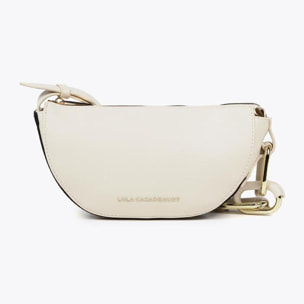 Borsa a tracolla con rondelle e nastro con logo