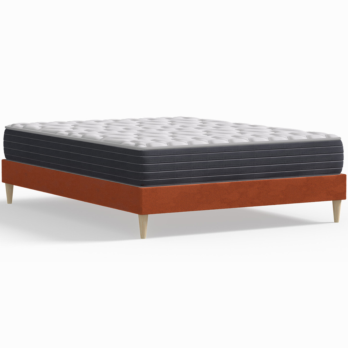 Pack lit en velours + Matelas mémoire de forme - DINA & MEMO HR