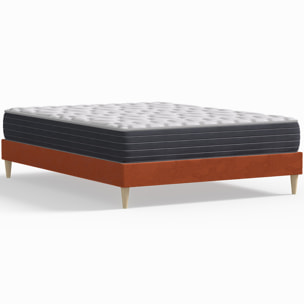 Pack lit en velours + Matelas mémoire de forme - DINA & MEMO HR
