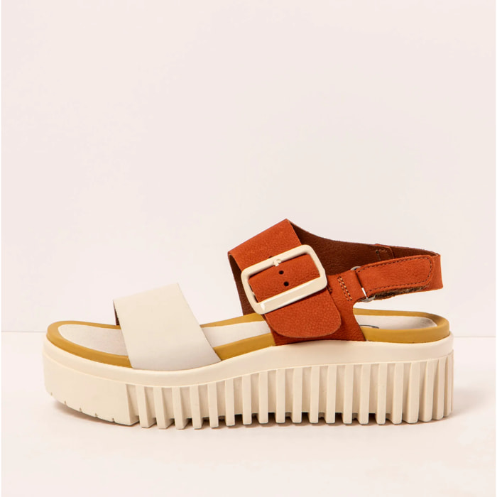 Sandalia de cuña 1578 MULTI D.ORANGE-CREAM/BRIGHTON color D.orange-cream