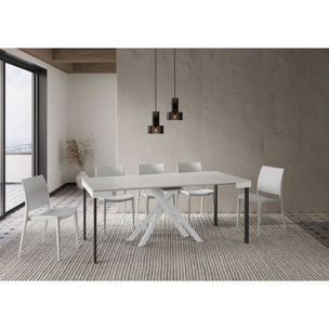 Consola extensible 90x40/196 cm Krack Small Evolution fresno blanco estructura blanca