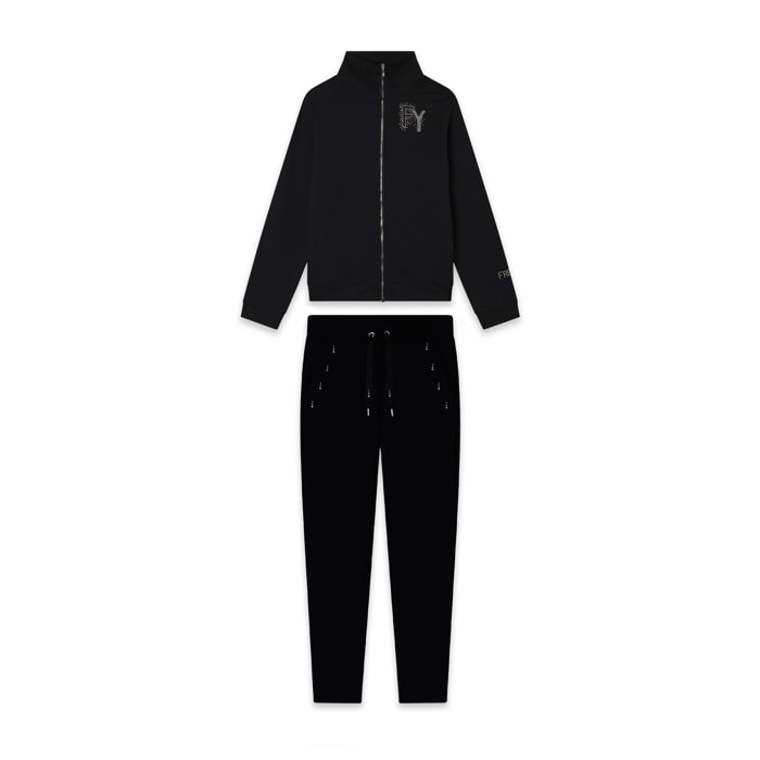 Tuta donna in French Terry Modal con zip e collo alto