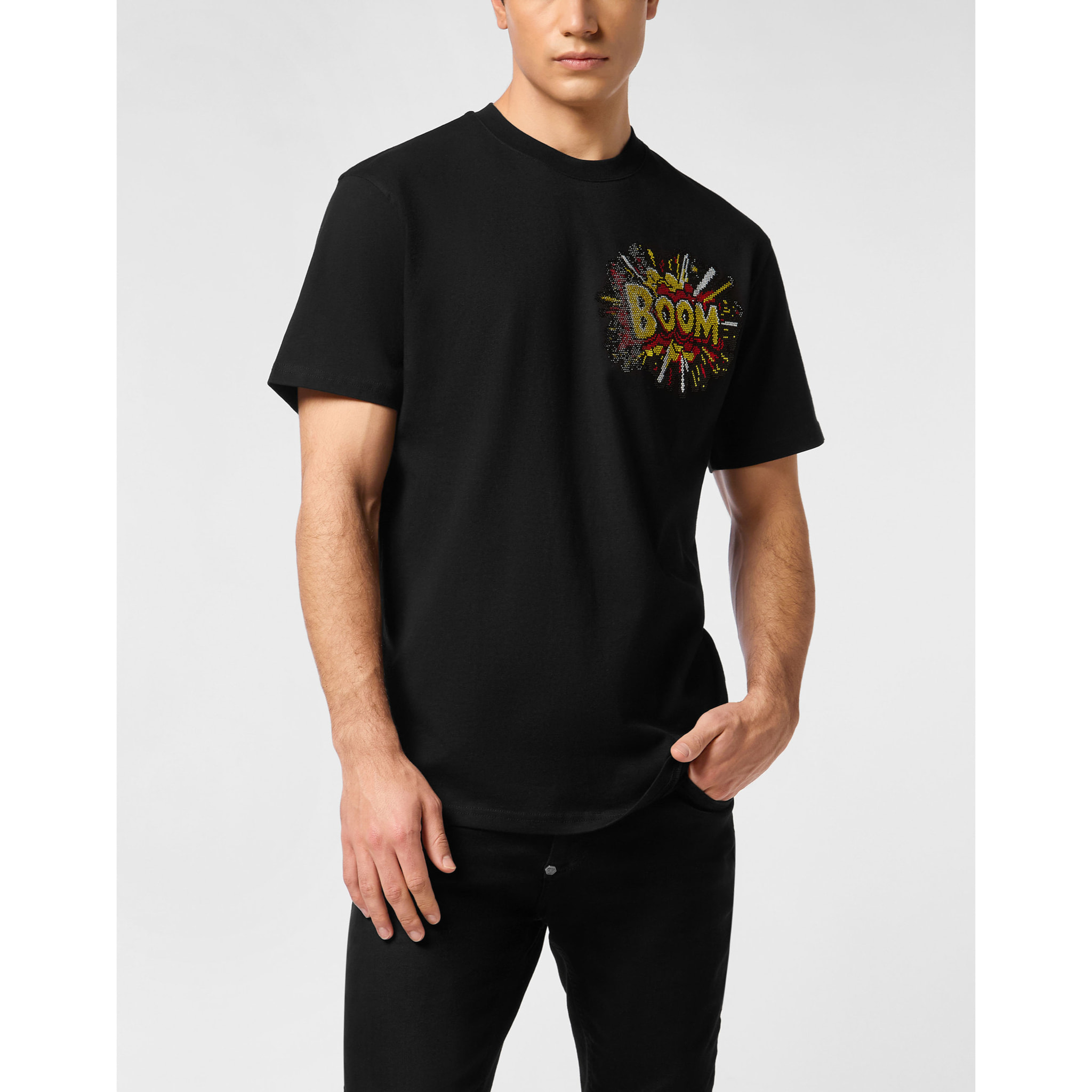 PHILIPP PLEIN Camiseta de cuello redondo y manga corta