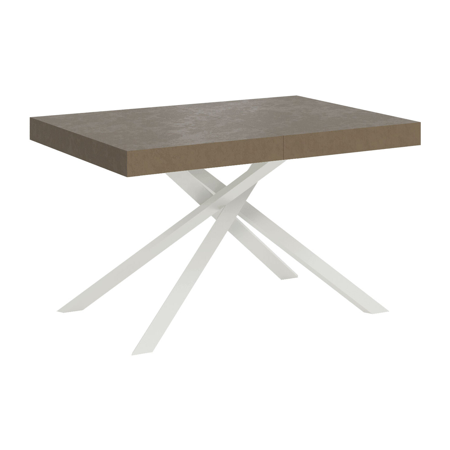 Mesa extensible 90x140/244 cm Karida gris paloma patas blanca