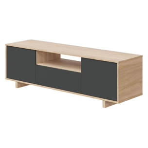 Mueble TV Zaira Roble Canadian - Antracita