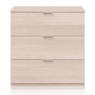 Cómoda de 3 cajones amplios y versátiles en roble 77x80 cm Andra Roble