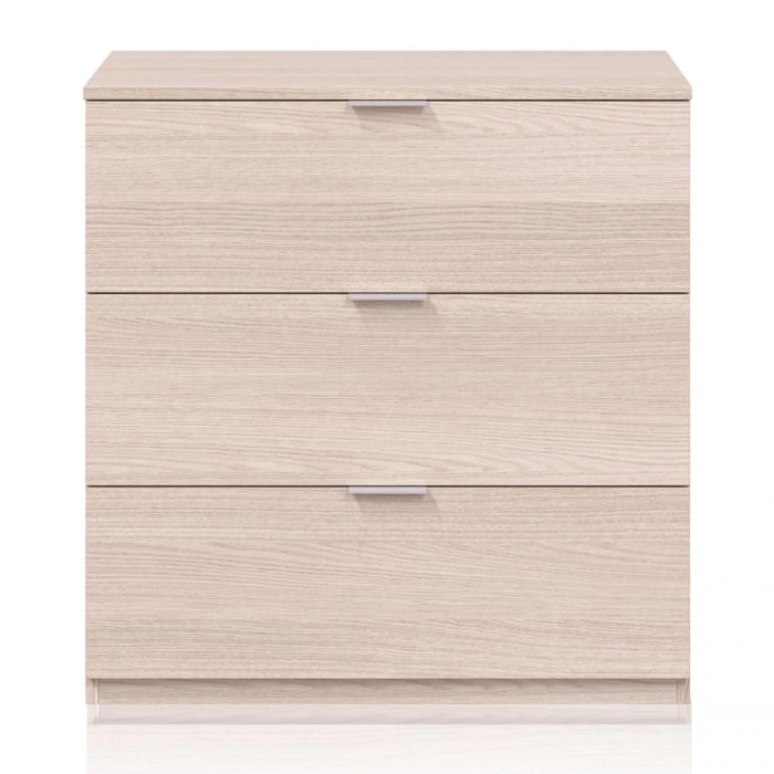 Cómoda de 3 cajones amplios y versátiles en roble 77x80 cm Andra Roble