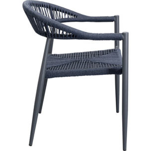 Chaise de jardin avec accoudoirs Palma bleue Kare Design