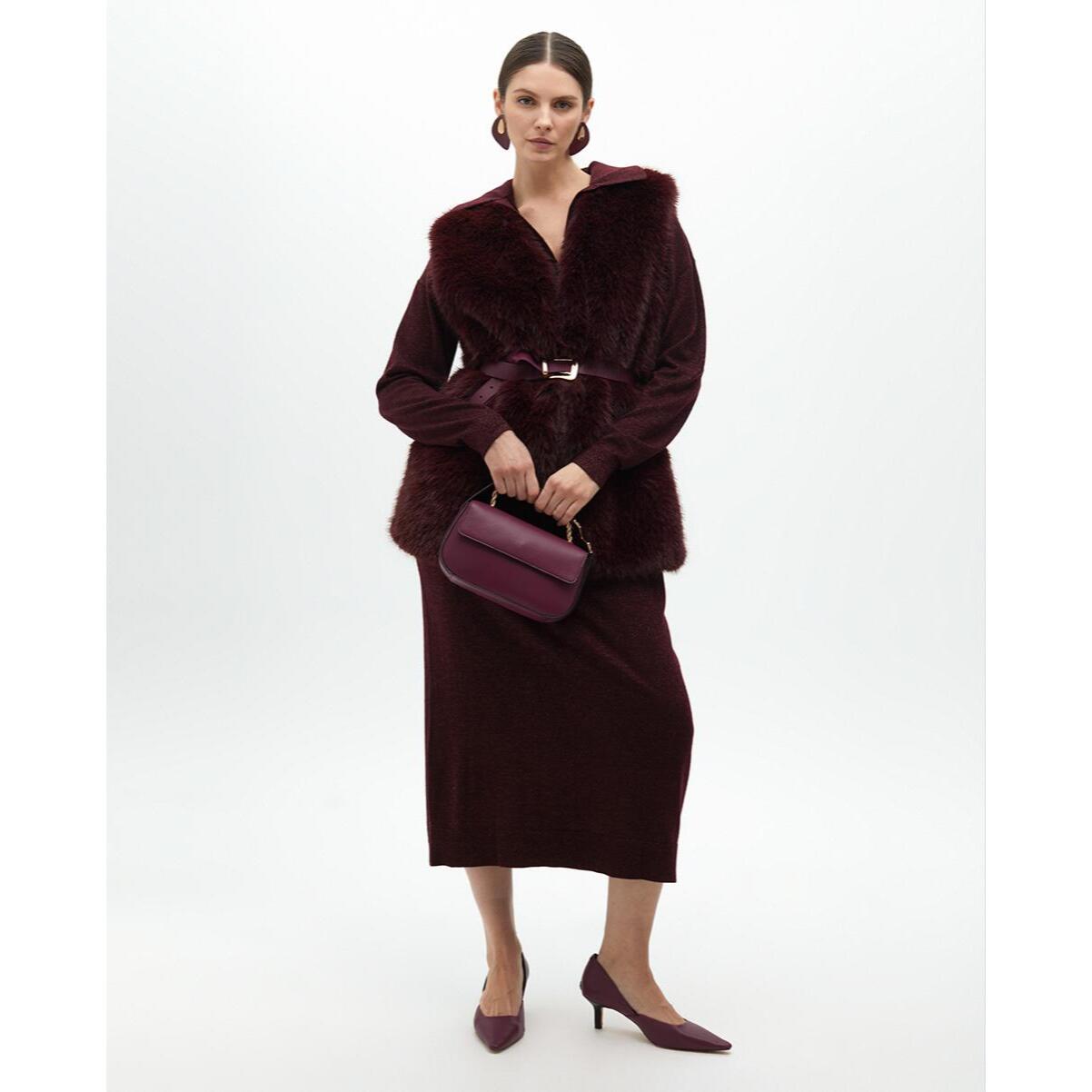 Vestito Dritto a Maglia Colletto Polo