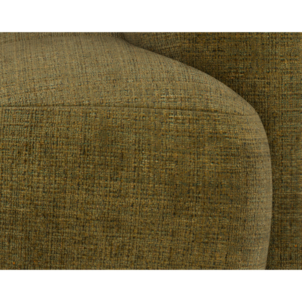 Grace - module d'assise droit en velours texturé - Vert Olive