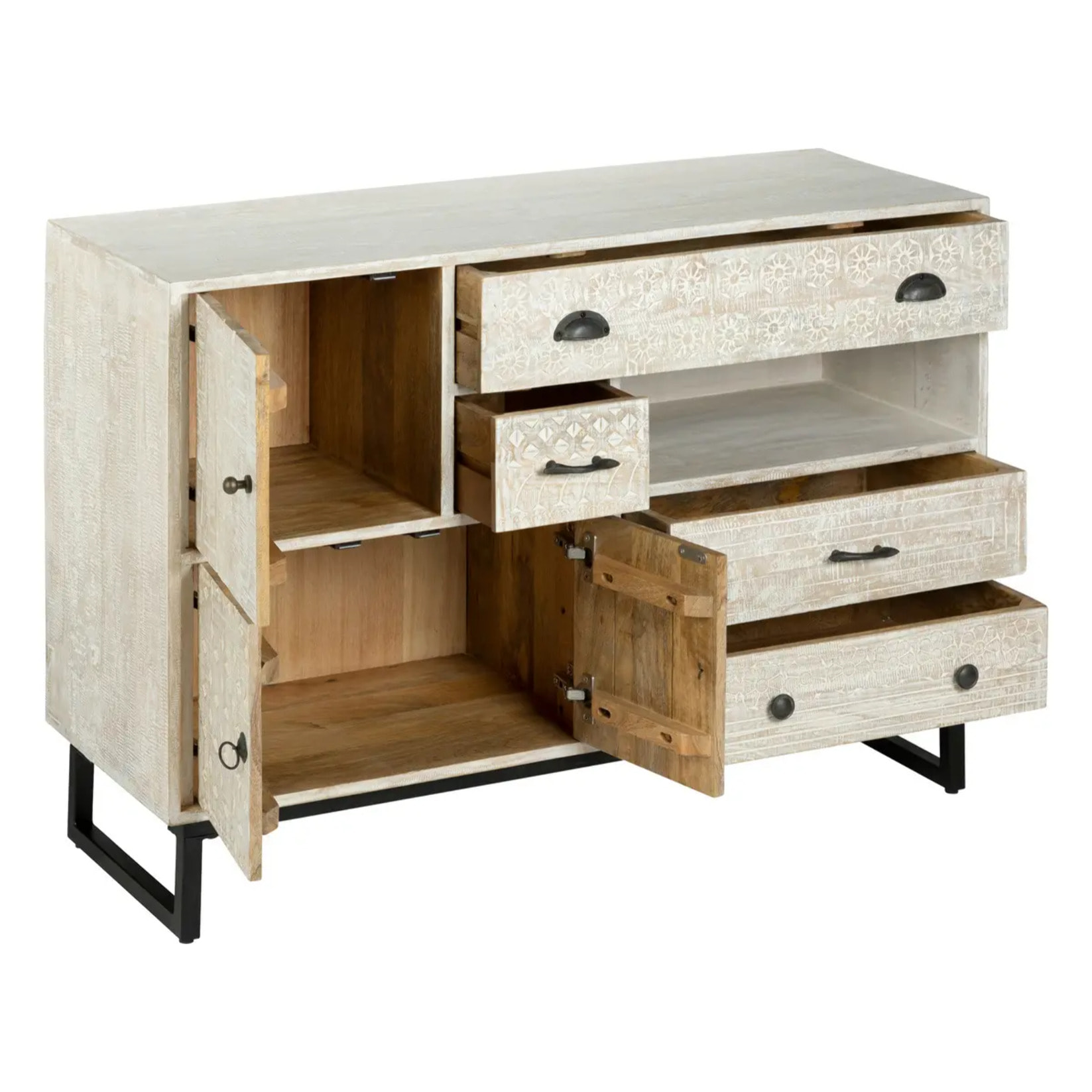 Buffet 3 portes "Ajay" manguier 115x80cm