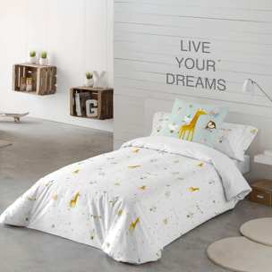 Haciendo el Indio - Funda Nórdica Estampada - Reversible - Infantil - Cierre Solapa - 100% Algodón - Incluye 1 Funda de Almohada - Fiesta